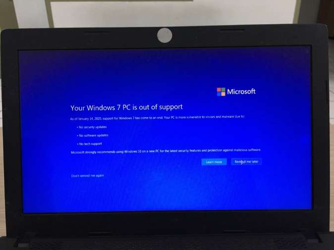 Microsoft Hentikan Dukungan Windows 7