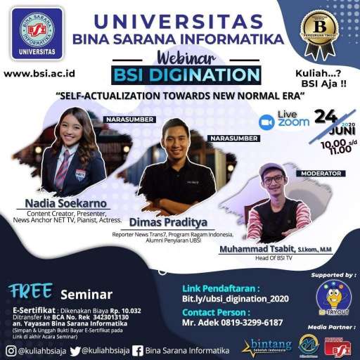 UBSI Hadirkan Praktisi Pertelivisian Indonesia di Webinar BSI Digination