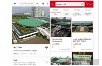 Lapak Tokopedia dan Shopee, Jual Gedung DPR