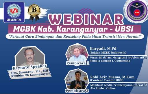 MGBK Karanganyar Gelar Webinar Untuk Seluruh Guru BK
