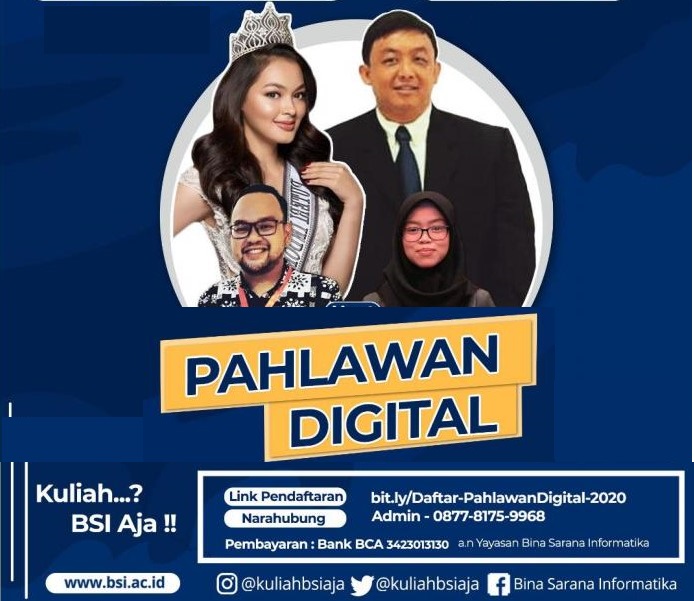 Milenianews.com, Jakarta - Universitas Bina Sarana Informatika (UBSI) bekerja sama dengan Yayasan Puteri Indonesia akan melangsungkan webinar Pahlawan Digital.
