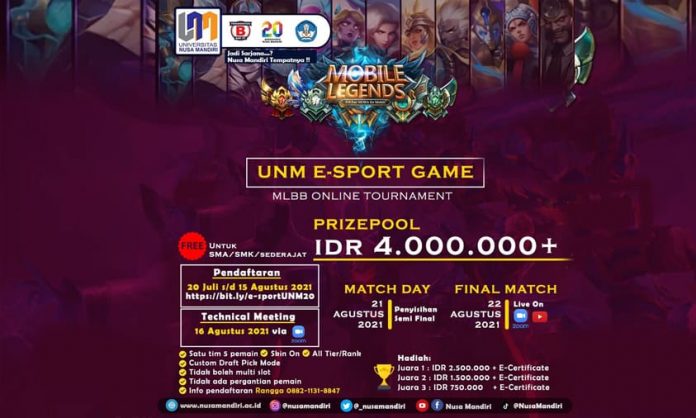 Universitas Nusa Mandiri Gelar MLBB Online Tournament