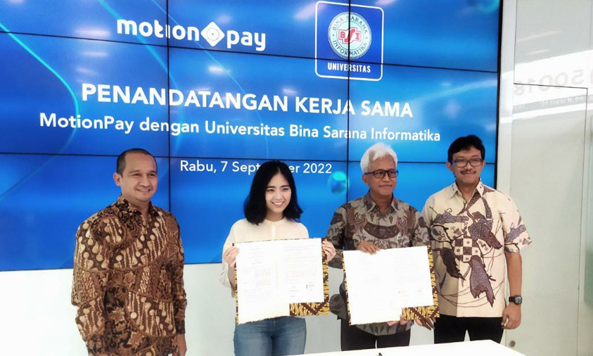 Perjanjian kerja sama Universitas BSI dengan MotionPay