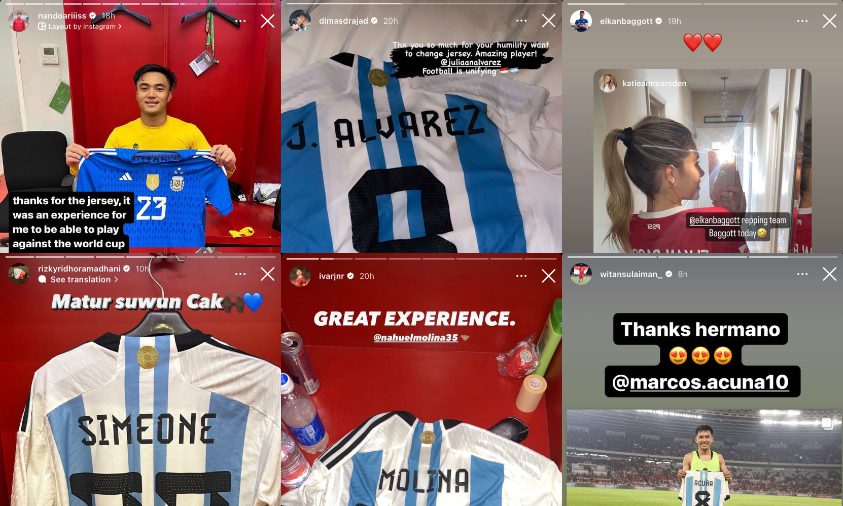 Penggawa Timnas yang Mendapat Baju dari Pemain Argentina