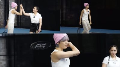 Bikin Iri! Nagita Slavina Main Tenis Bareng Taeyong NCT!