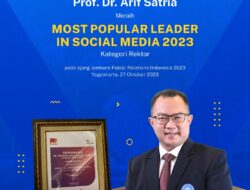 Prof Arif Satria Raih Penghargaan sebagai Most Popular Leader in Social Media 2023