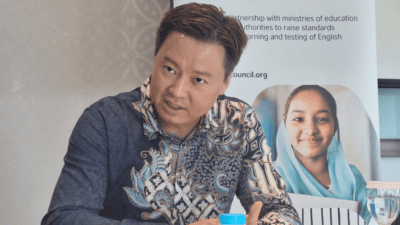 Direktur British Council untuk Indonesia dan Asia Tenggara Summer Xia Paparkan hasil dari penelitian terkait masa depan bahasa inggris pada Sealsa (17/8).