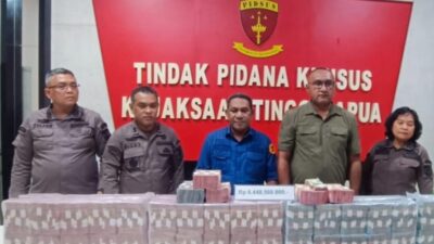 Uang Korupsi Dana PON Papua yang di amankan Kejati Papua.