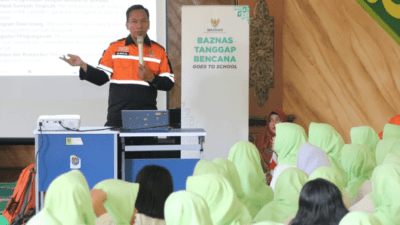 BAZNAS berikan edukasi mitigasi bencana di 310 Sekolah melalui BAZNAS Tanggap Bencana pada Jumat (14/3).