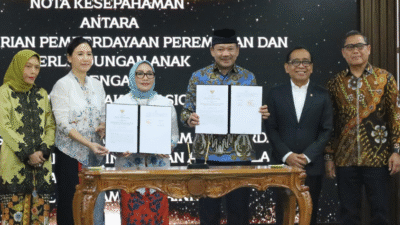 Baznas dan KemenPPPA lakukan penandatanganan MoU pada Senin (21/4).
