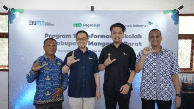PT Pegadaian, PT Garuda Indonesia dan Putera Sampoerna Foundation lakukan kolaborasi guna tingkatkan kapasitas tenaga pendidikan di Kabupaten Manggarai Barat pada Senin (28/4).