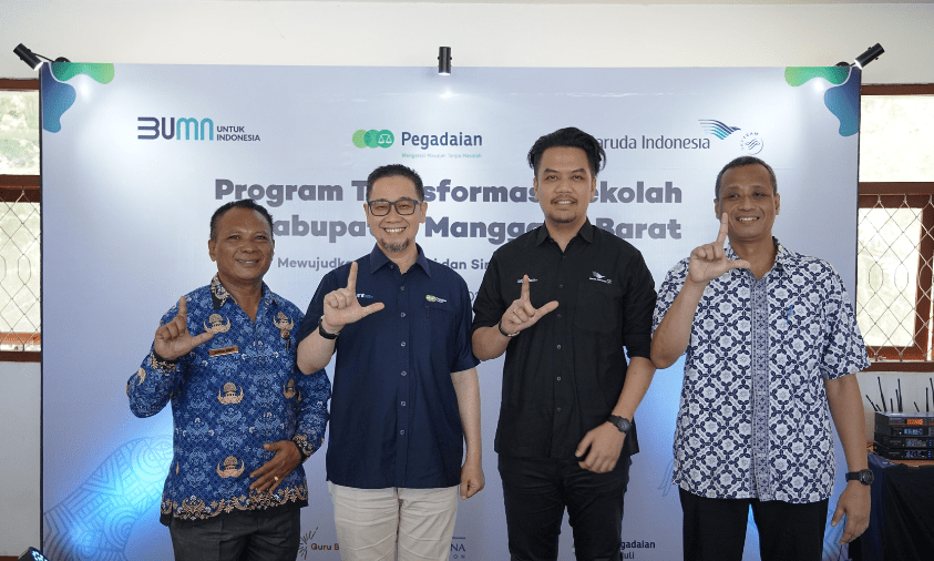 PT Pegadaian, PT Garuda Indonesia dan Putera Sampoerna Foundation lakukan kolaborasi guna tingkatkan kapasitas tenaga pendidikan di Kabupaten Manggarai Barat pada Senin (28/4).
