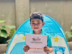 Siswa Sekolah Prestasi Global-Depok, Rashaad Ibrahim Setiawan,  Raih Bronze Medal di Ajang Brickspeed Model Tingkat TK