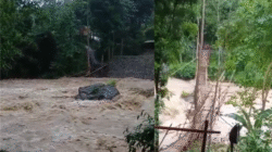 Jembatan Darurat di Tarisi, Sukabumi Hanyut, Akses Warga Kembali Terputus