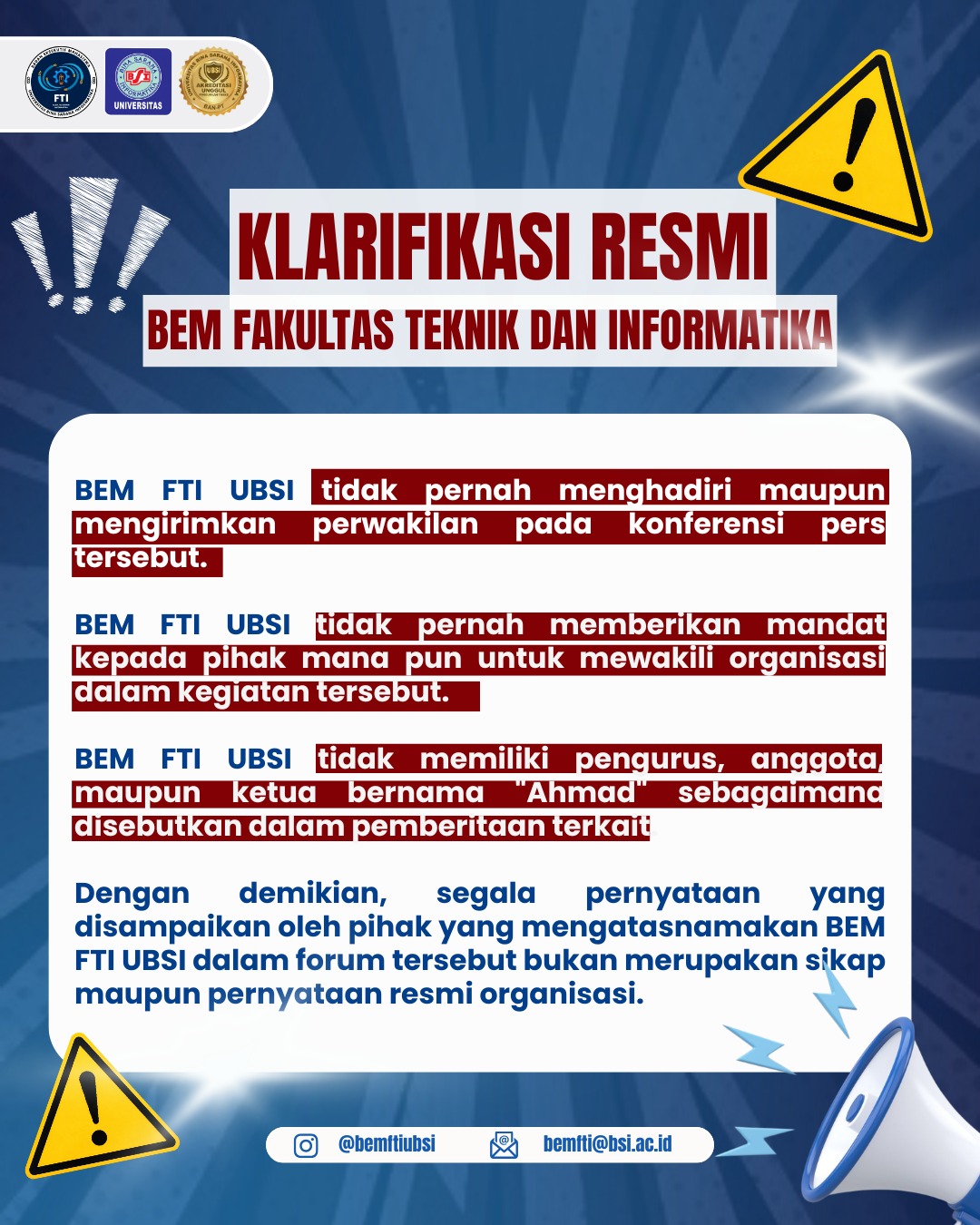 UBSI Klarifikasi