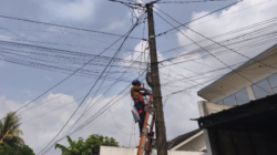 PLN Icon Plus Rapikan Kabel Fiber Optik di Jalan Raya Bogor