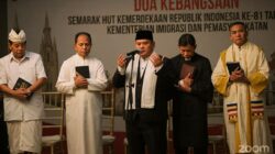 Prof. Dr. KH. Hasani Ahmad Said Pimpin Doa Kebangsaan pada Semarak HUT Kemerdekaan RI Ke-81 di Kementerian Imigrasi dan Pemasyarakatan RI